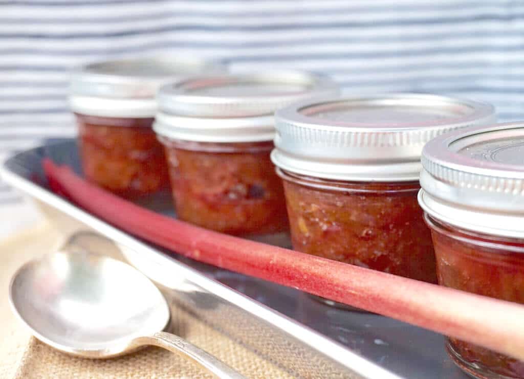 Rhubarb Jam in Jars