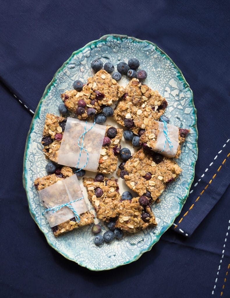 Vegan Blueberry Bars on plate