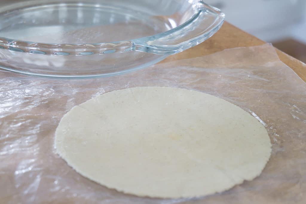 tortilla dough flattened