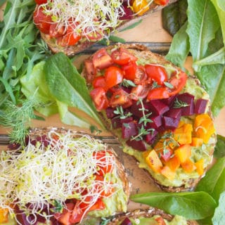 Beet and Avocado Open Faced Sandwiches