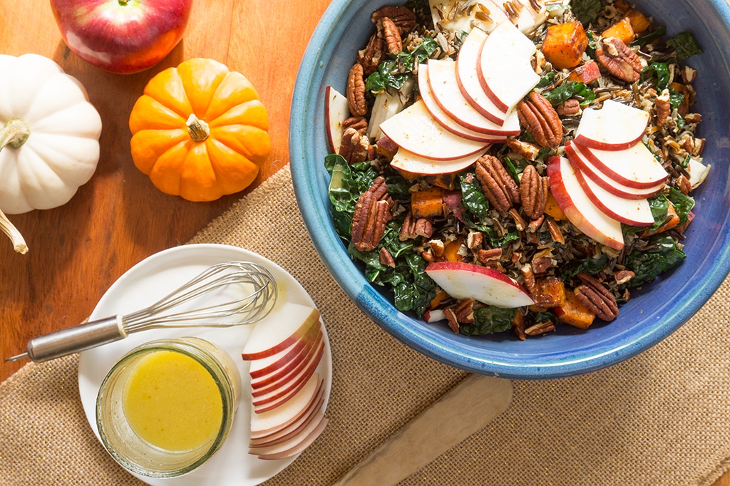 Apple, Kale and Wild Rice Salad with Pecans | Oat & Sesame