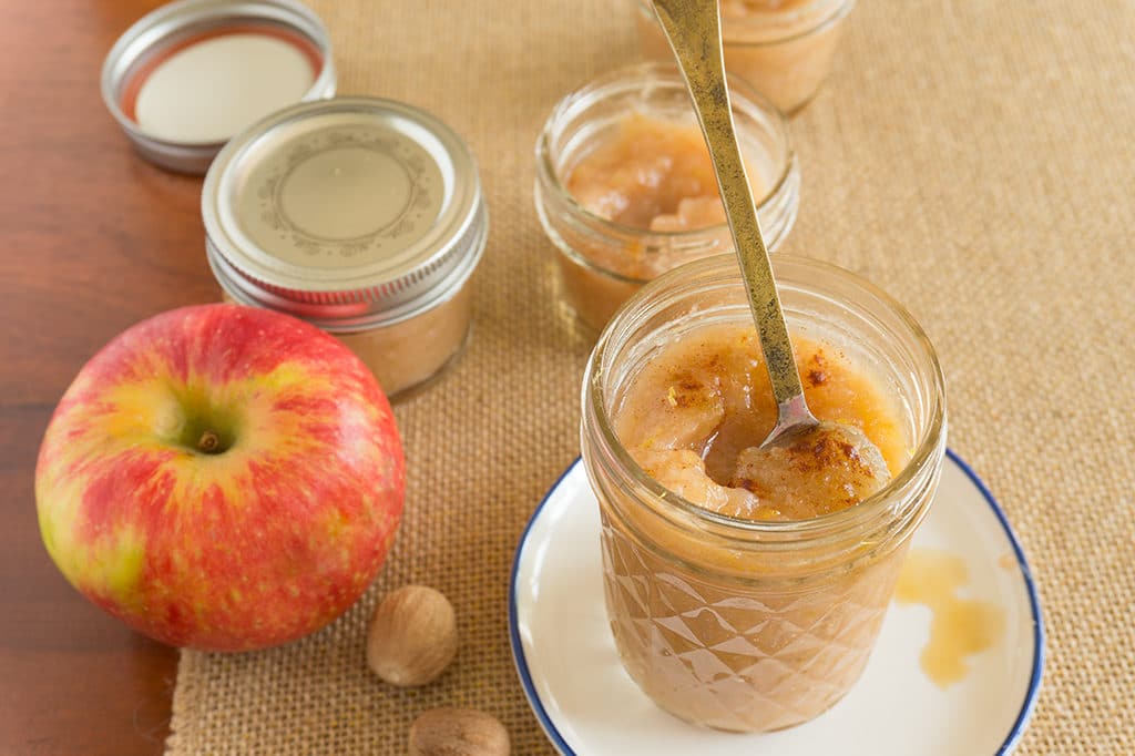 homemade applesauce in little jars