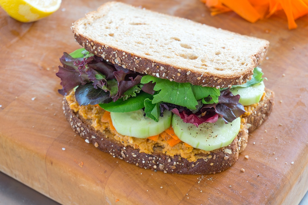 Roasted Chickpeas Veggie Sandwich