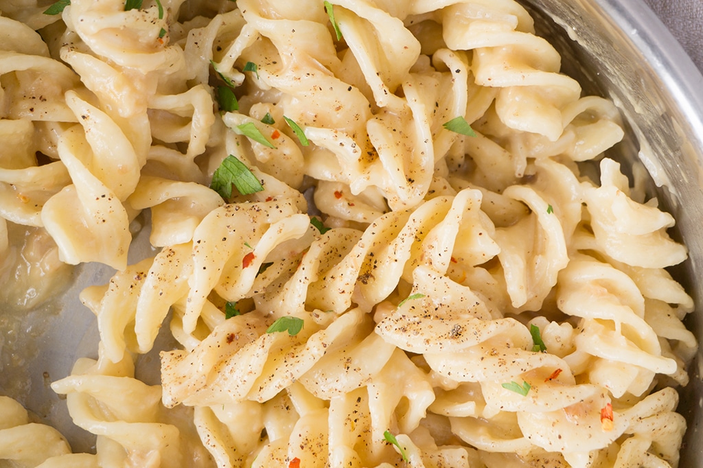 Creamy Roasted Garlic Pasta Sauce close up