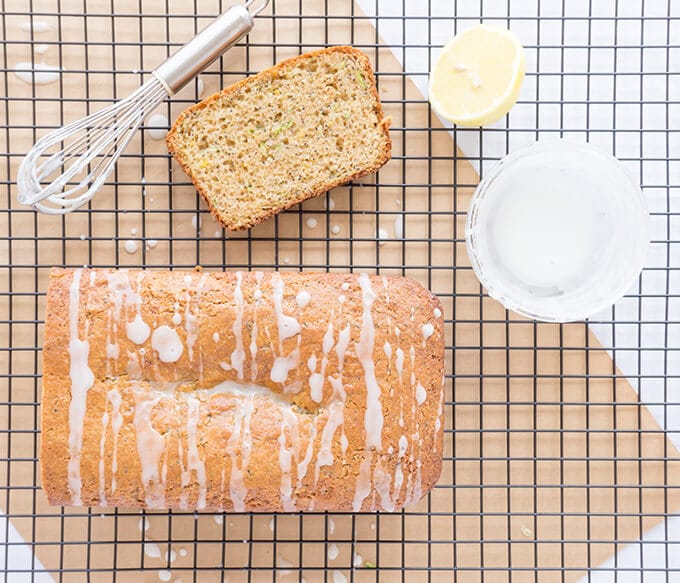 Lemon Poppyseed Zucchini Bread overhead