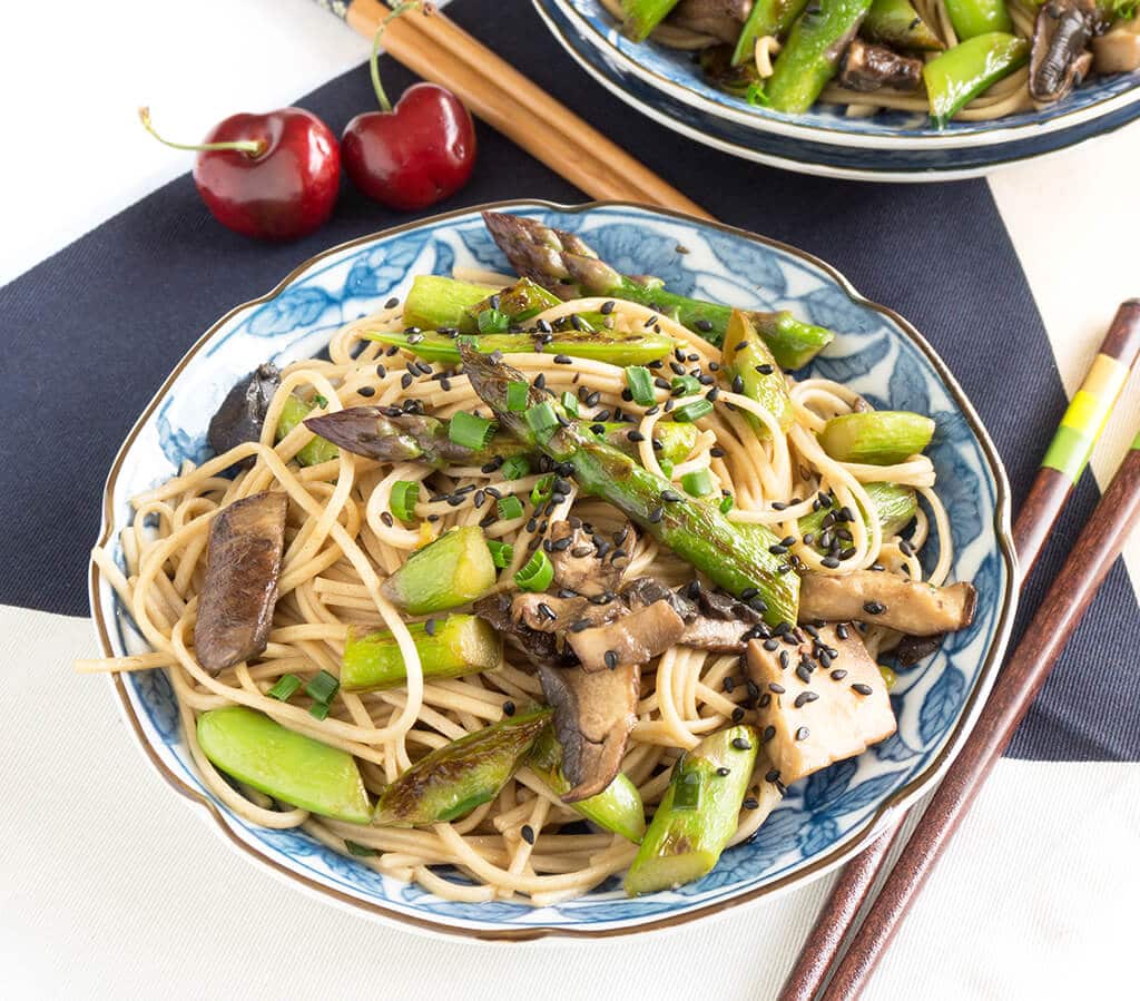 5 Minute Sesame Noodle Bowl with Spring Veggies