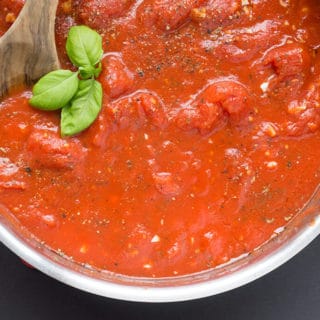 Easy Homemade Tomato Sauce in pan