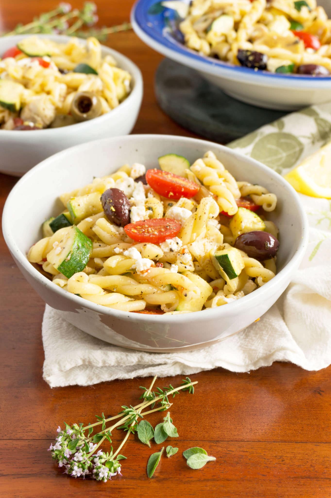 Pasta in bowls