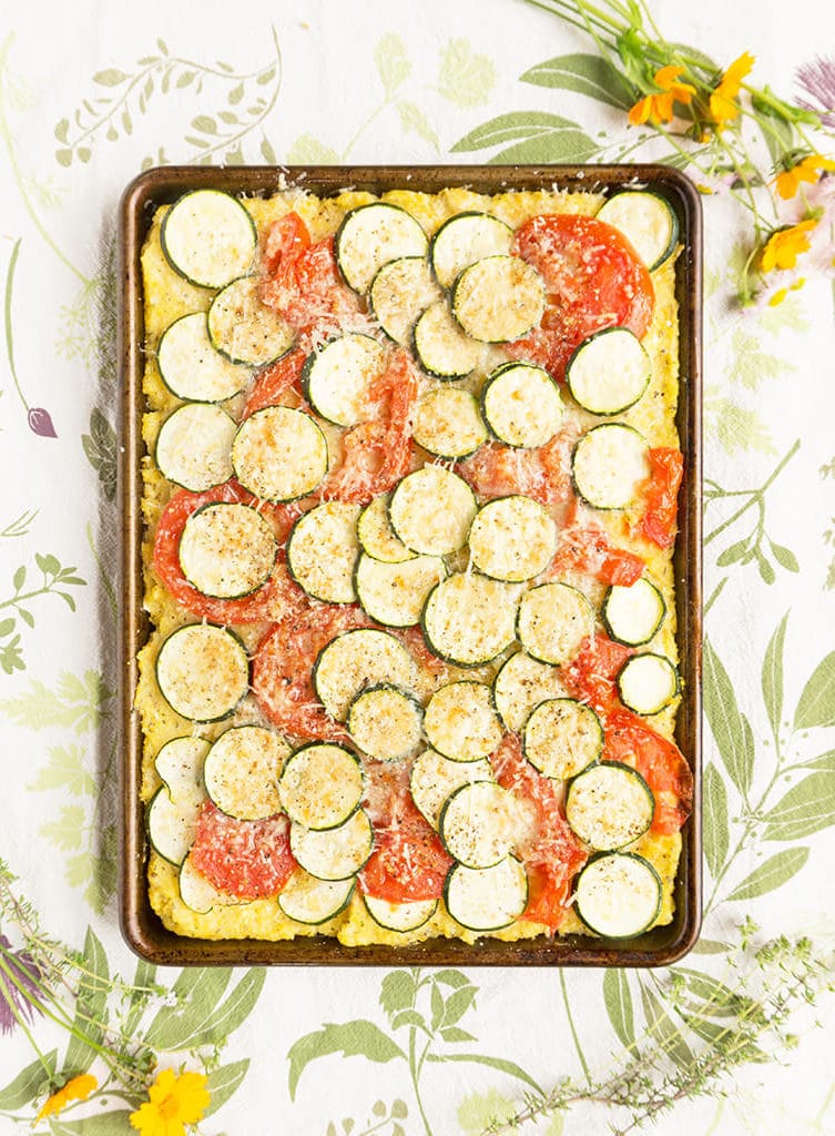 tray of baked polenta