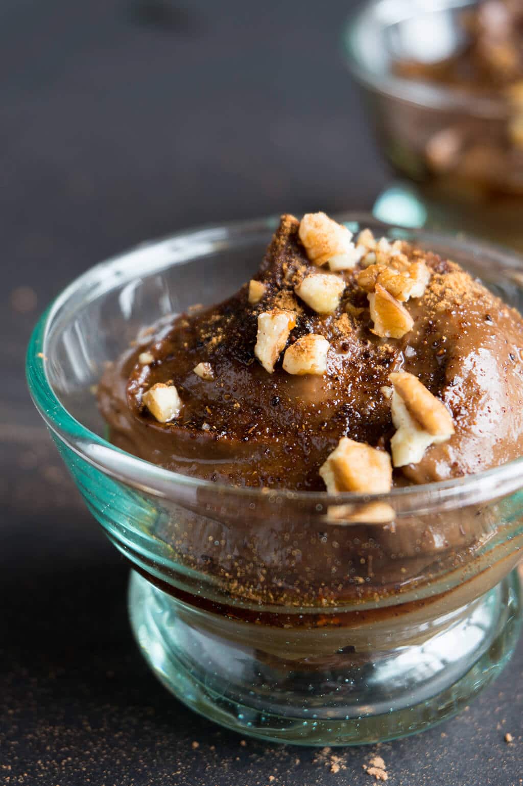 Chocolate Avocado Pudding in glass