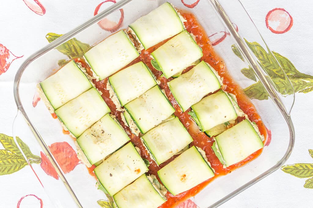 Rolled Zucchini pieces
