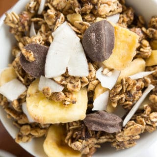 Toasted Pecan Coffee Granola closeup