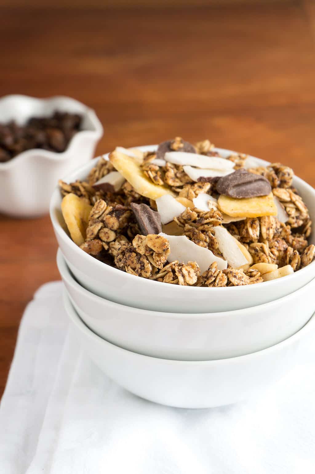 Coffee Granola Vertical - stacked bowls