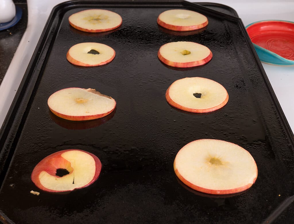 apple on griddle