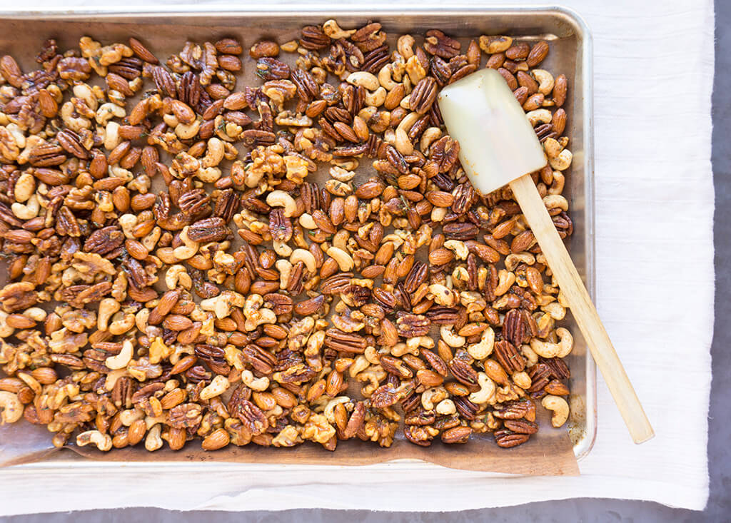 Nuts cooling on sheet pan