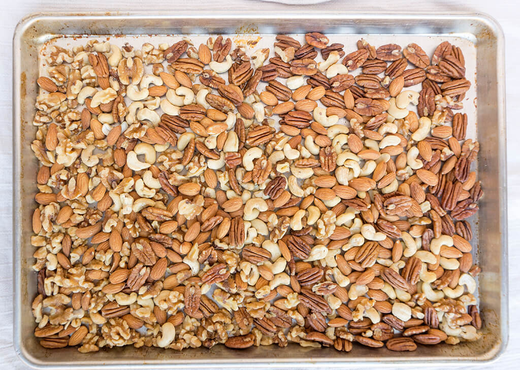 Nuts on sheet pan