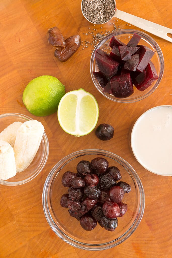 Cherries and beets in bowl