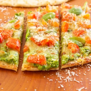 Zucchini Naan Pizza﻿ sliced