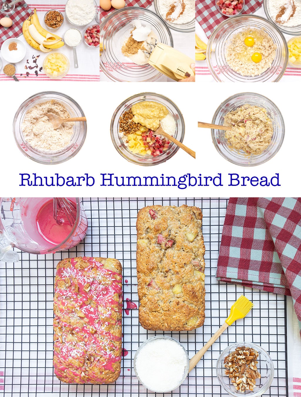 Step by Step Instructions on making Rhubarb Hummingbird Bread