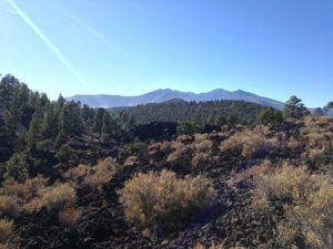 volcanic field sunset crater