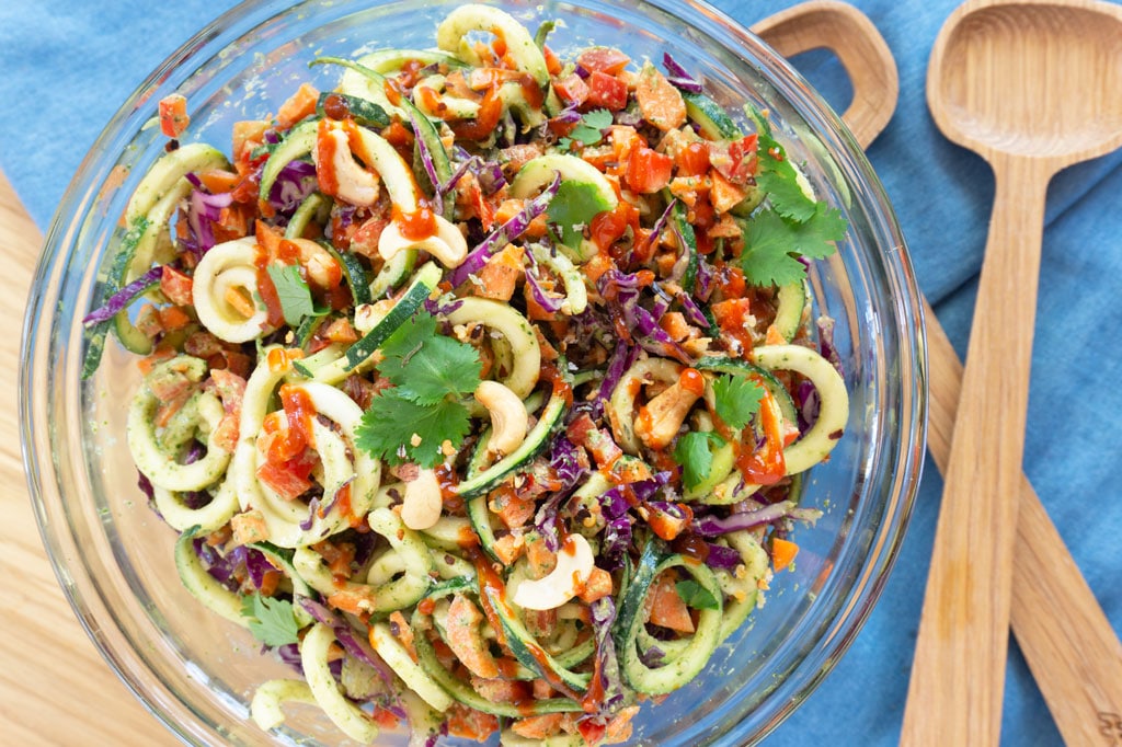 Zoodle salad top view