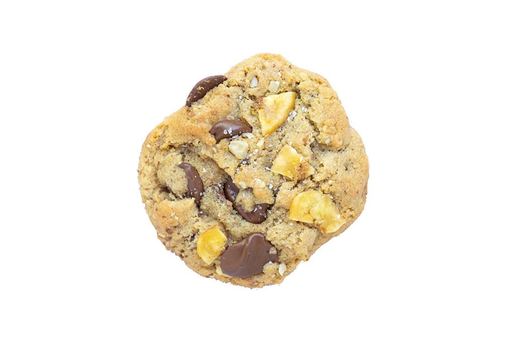 Banana Chocolate Chip Cookie with white background