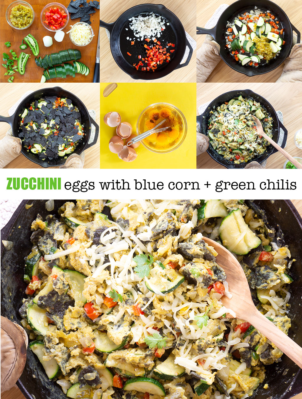 Step by Step Photos for how to make Zucchini Breakfast Eggs