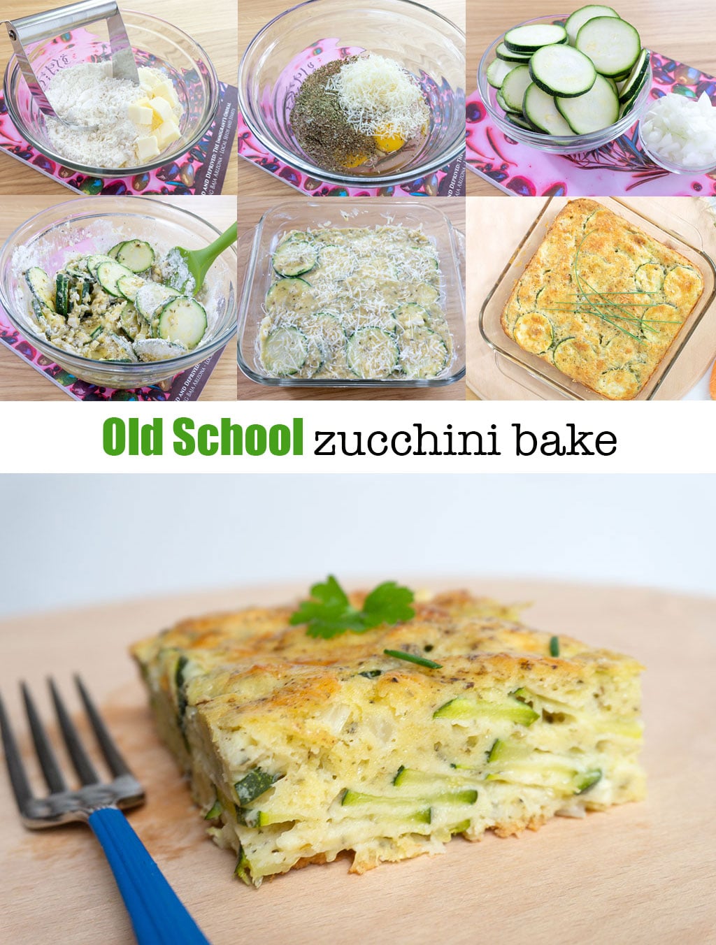 Step by Step Photos for making Baked Zucchini Pie