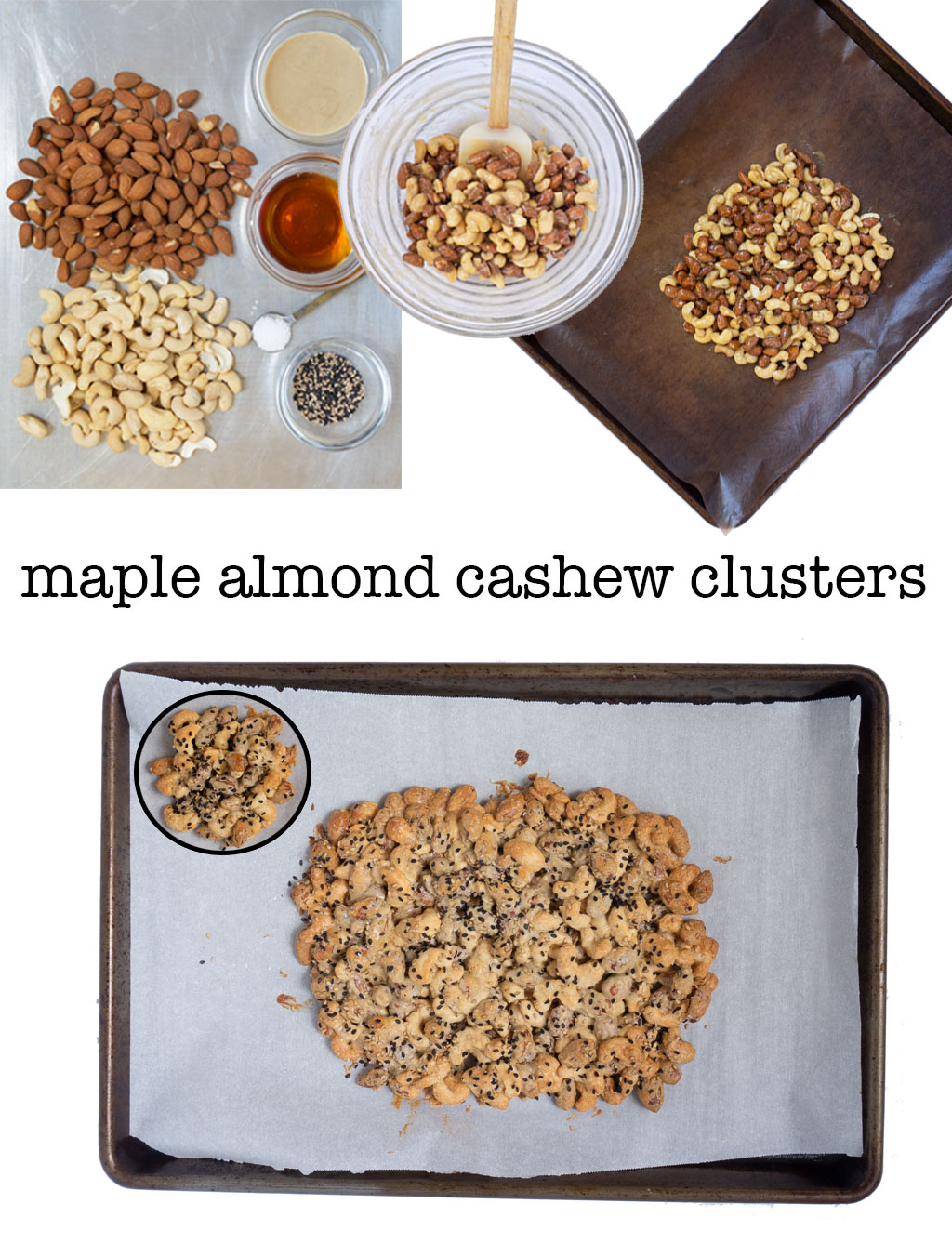 Step by Step Photos for how to Make Maple Almond Cashew Clusters