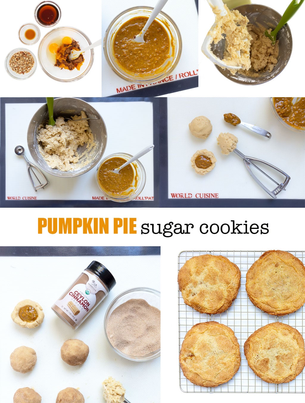 Step by Step Photos for making pumpkin pie sugar cookies