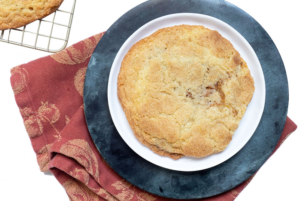 Pumpkin Pie Sugar Cookie overhead on plate