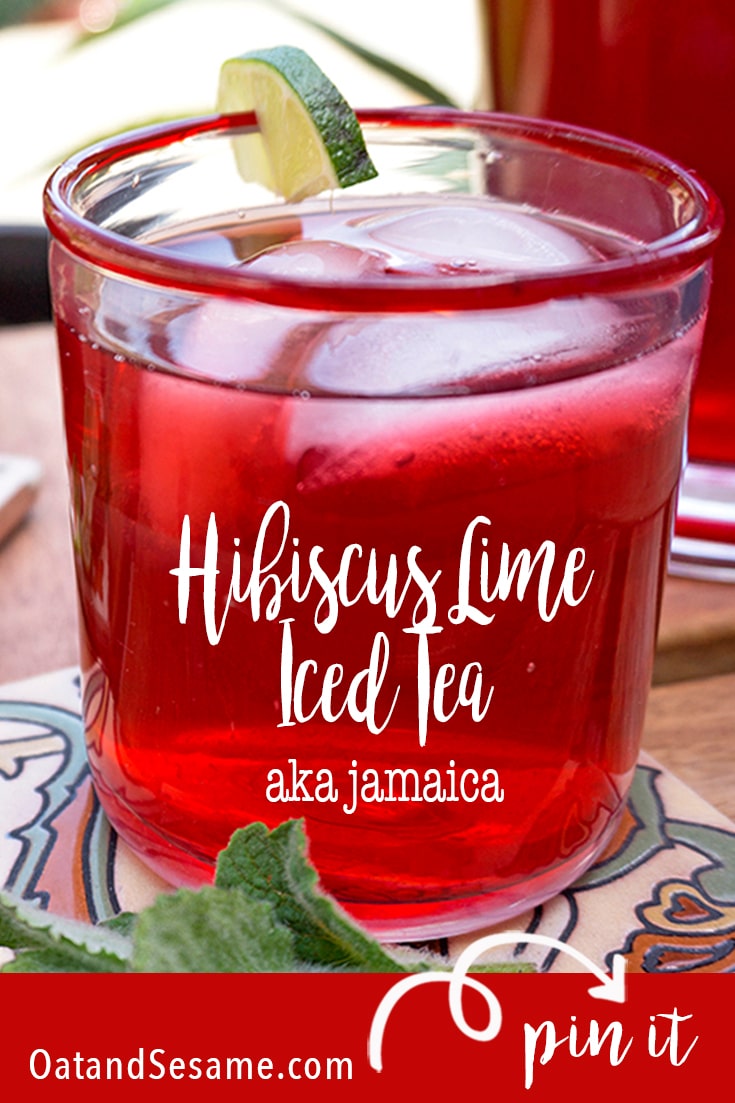 Hibiscus iced tea in a glass