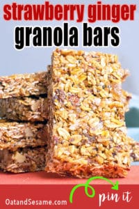 MAKE YOUR OWN GRANOLA BARS - A crisp granola bar with strawberries, ginger and loaded with whole grains, seeds, and omega-3s. | #GRANOLABARS | #HealthySnacks | #HealthyRecipes at OatandSesame.com