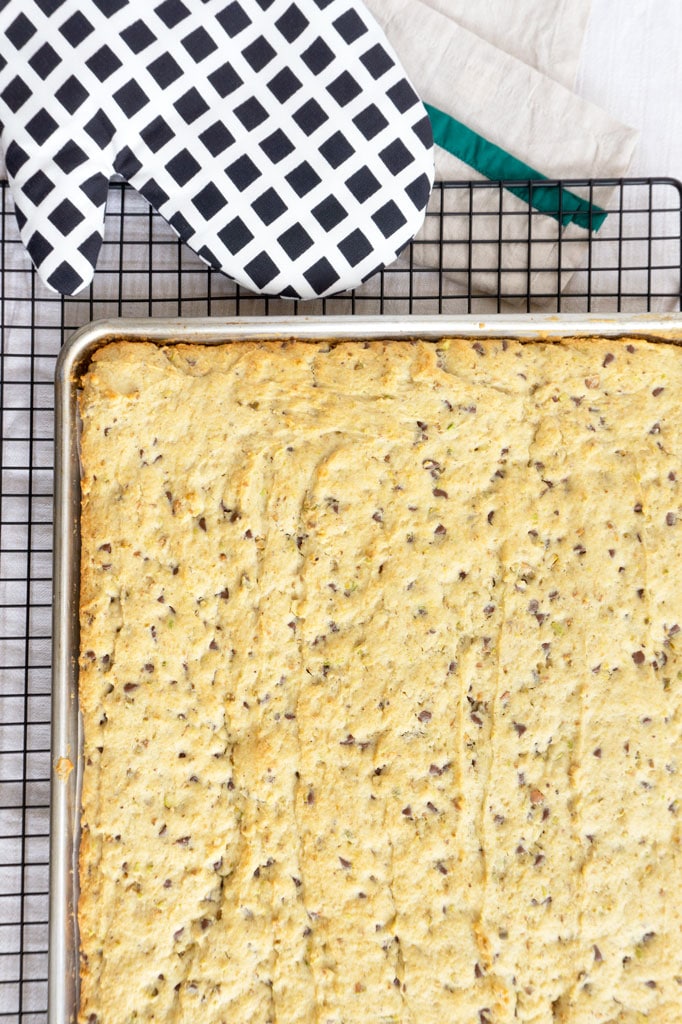 fully baked cake on cooling rack