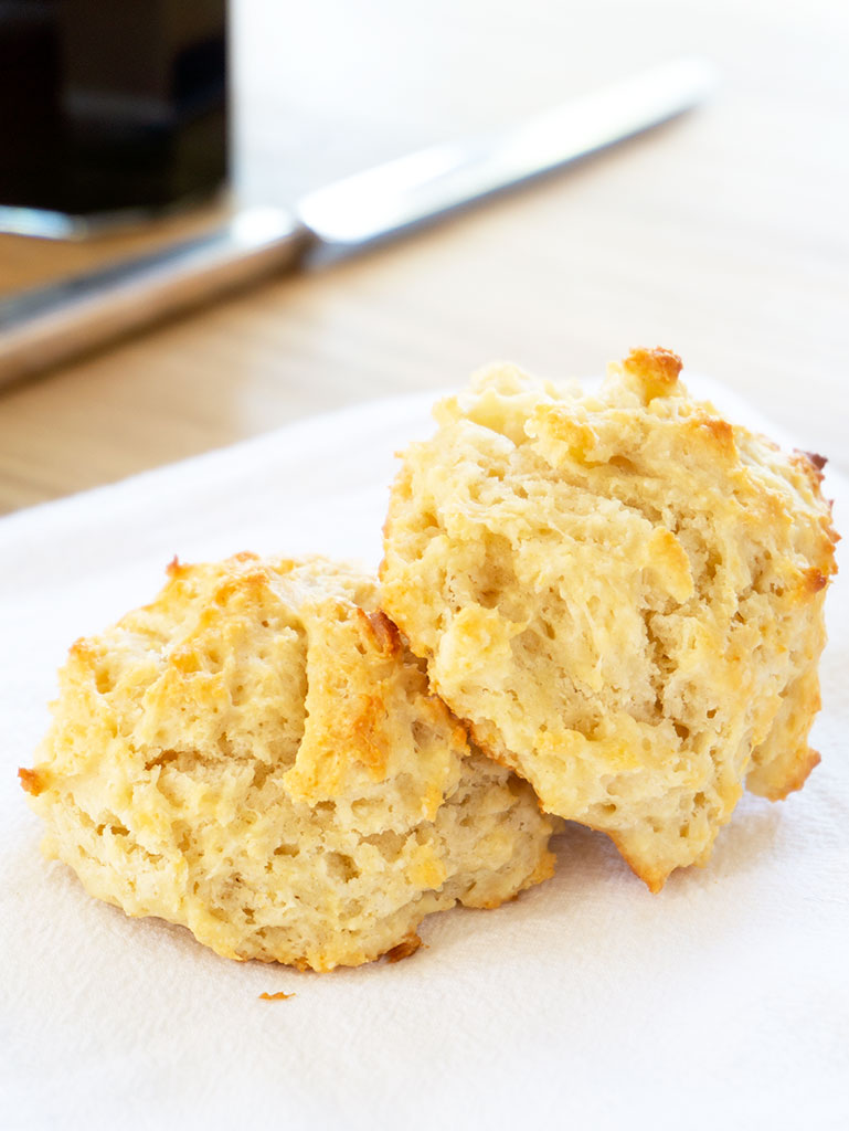 vegan drop biscuits close up