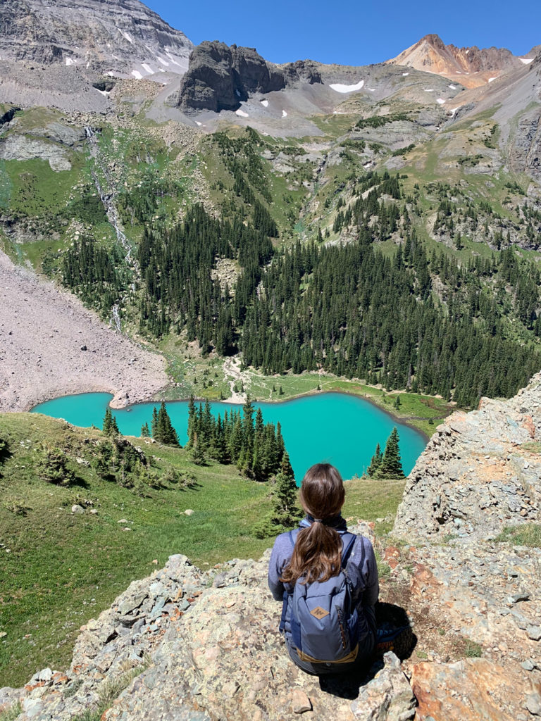 Blue Lakes Trail Colorado - blue lake surrounded by mountains