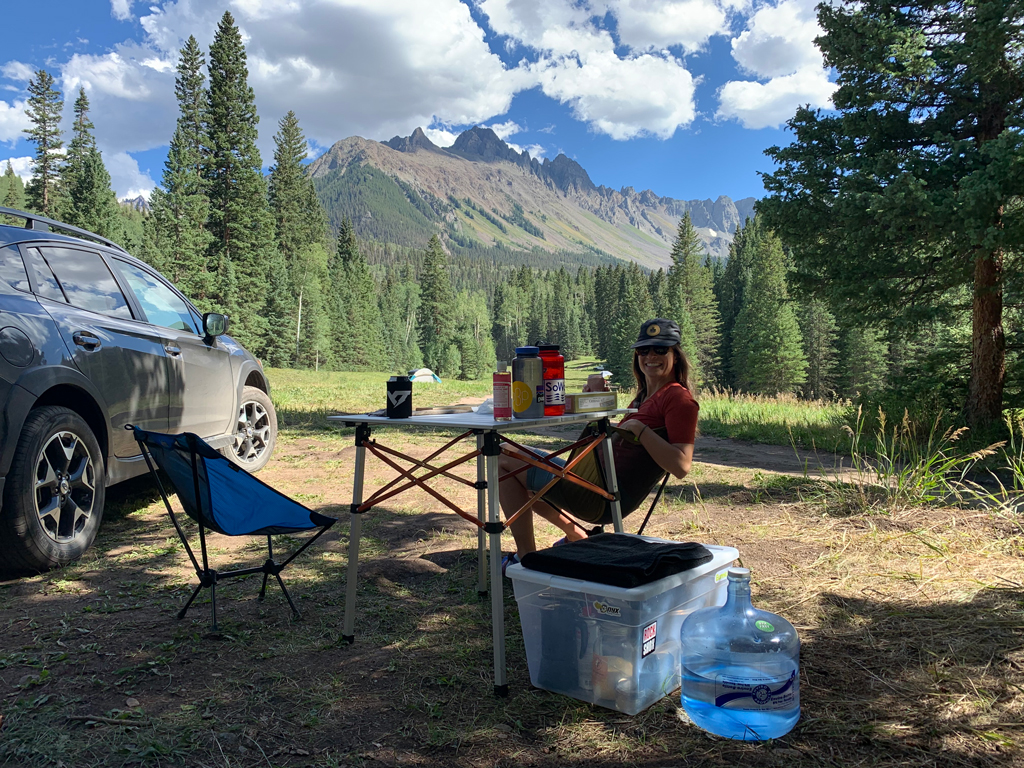 campsite with view of Mt. Sneffels, Colorado